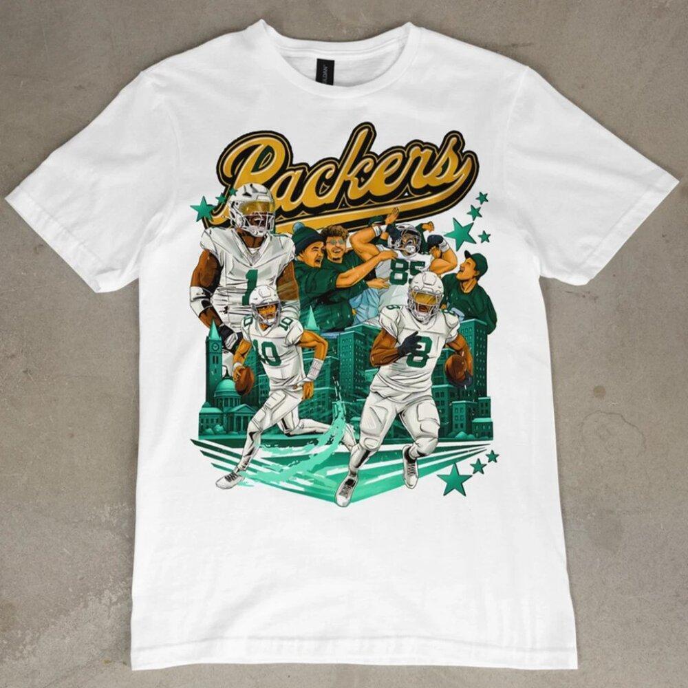 Green Bay Packers Football Graphic Tee Shirt Retro Game Day T-Shirt